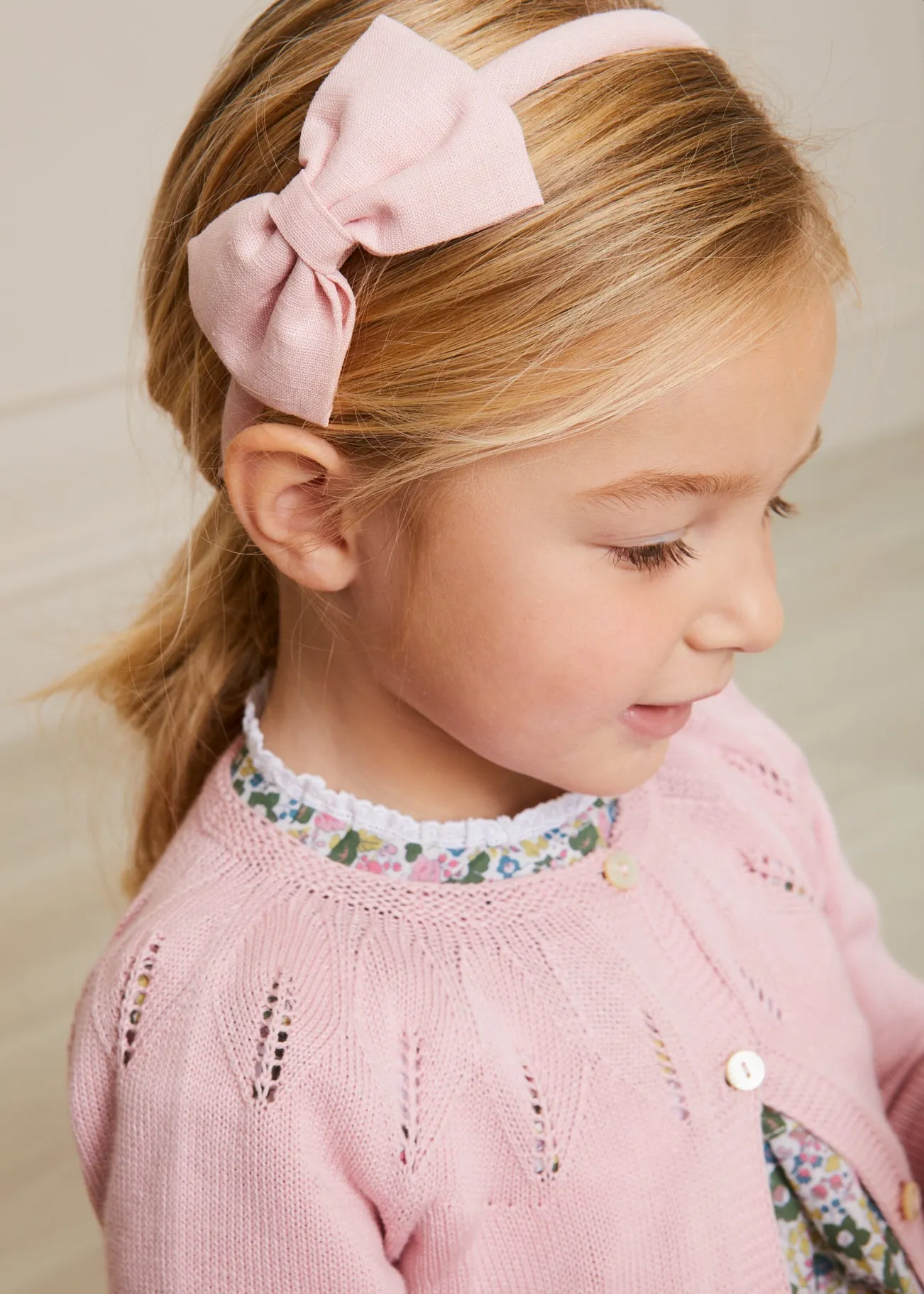 Plain Medium Bow Headband in Pink