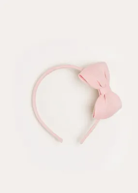 Plain Medium Bow Headband in Pink