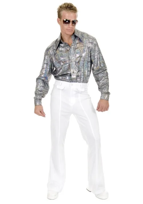 Plus Size Men's Shimmering Disco Costume Shirt | Disco Costumes