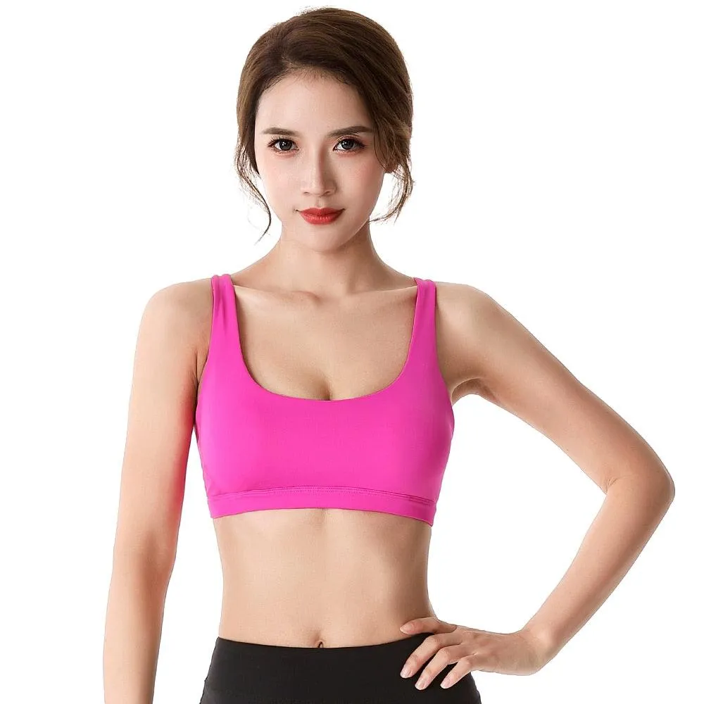 Push Up Wirefree Padded Crisscross Strappy Crop Top