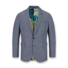 Remus - Deano Slim Linen Blend Blazer in Indigo