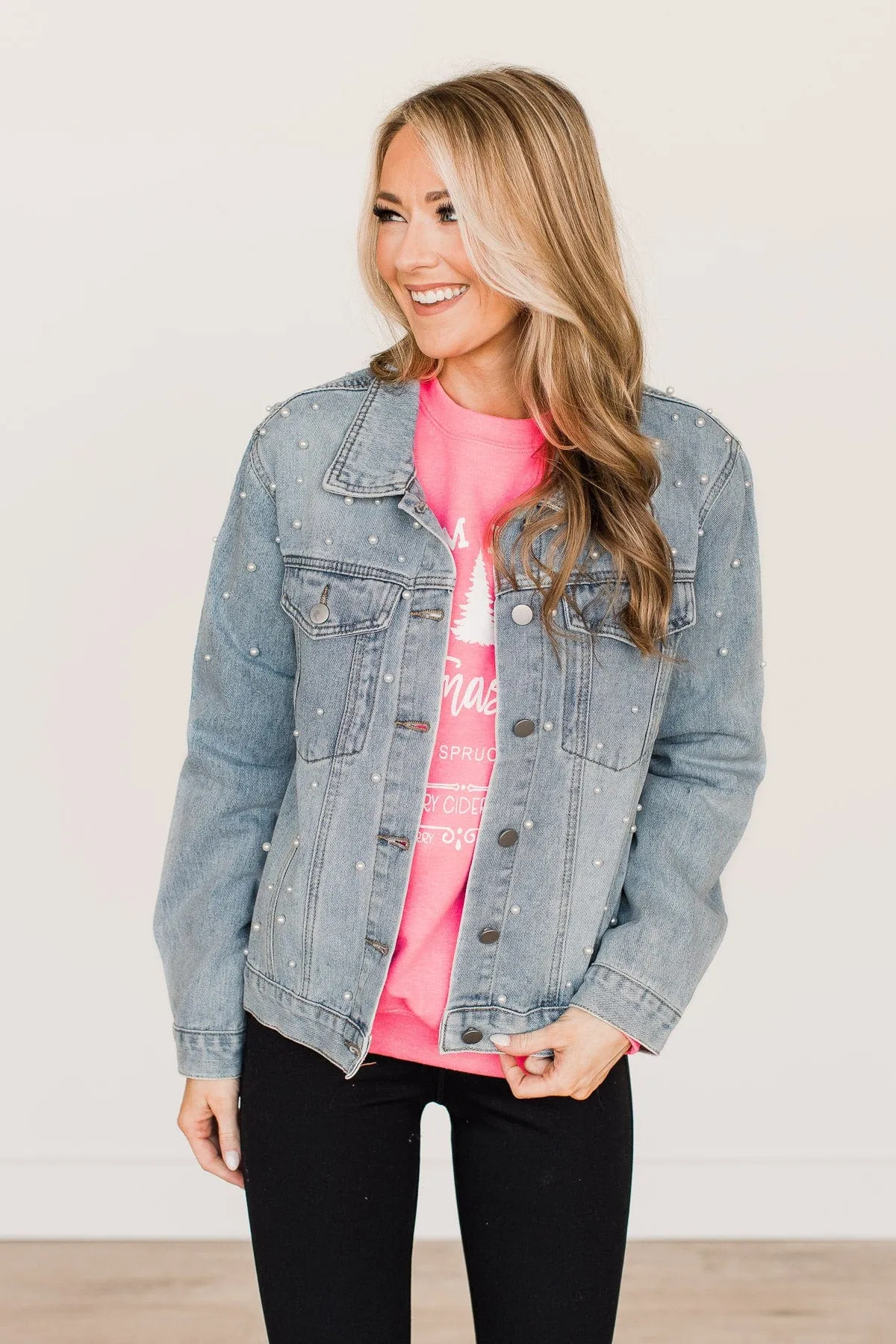 Risk Taker Embellished Jean Jacket- Denim