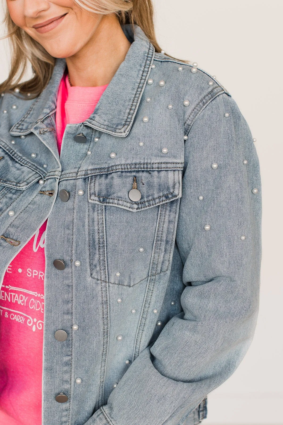 Risk Taker Embellished Jean Jacket- Denim