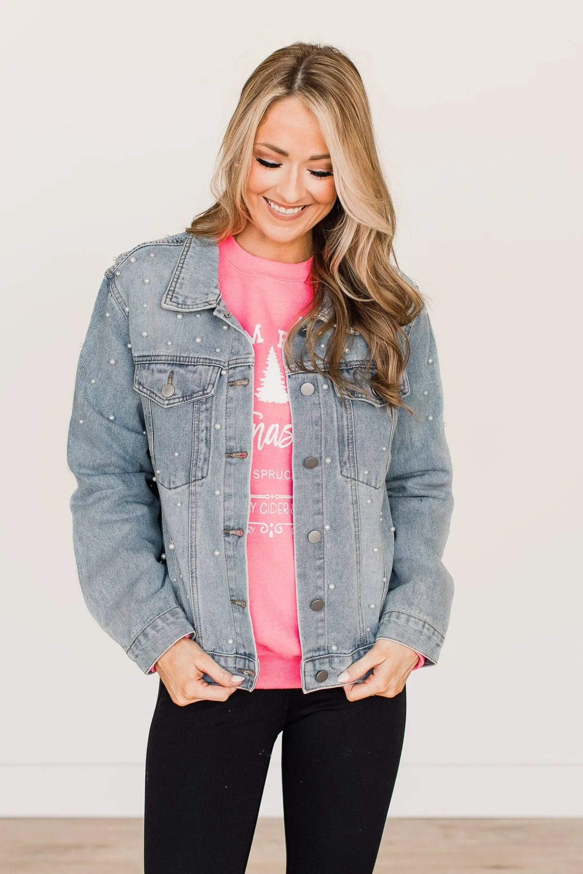 Risk Taker Embellished Jean Jacket- Denim