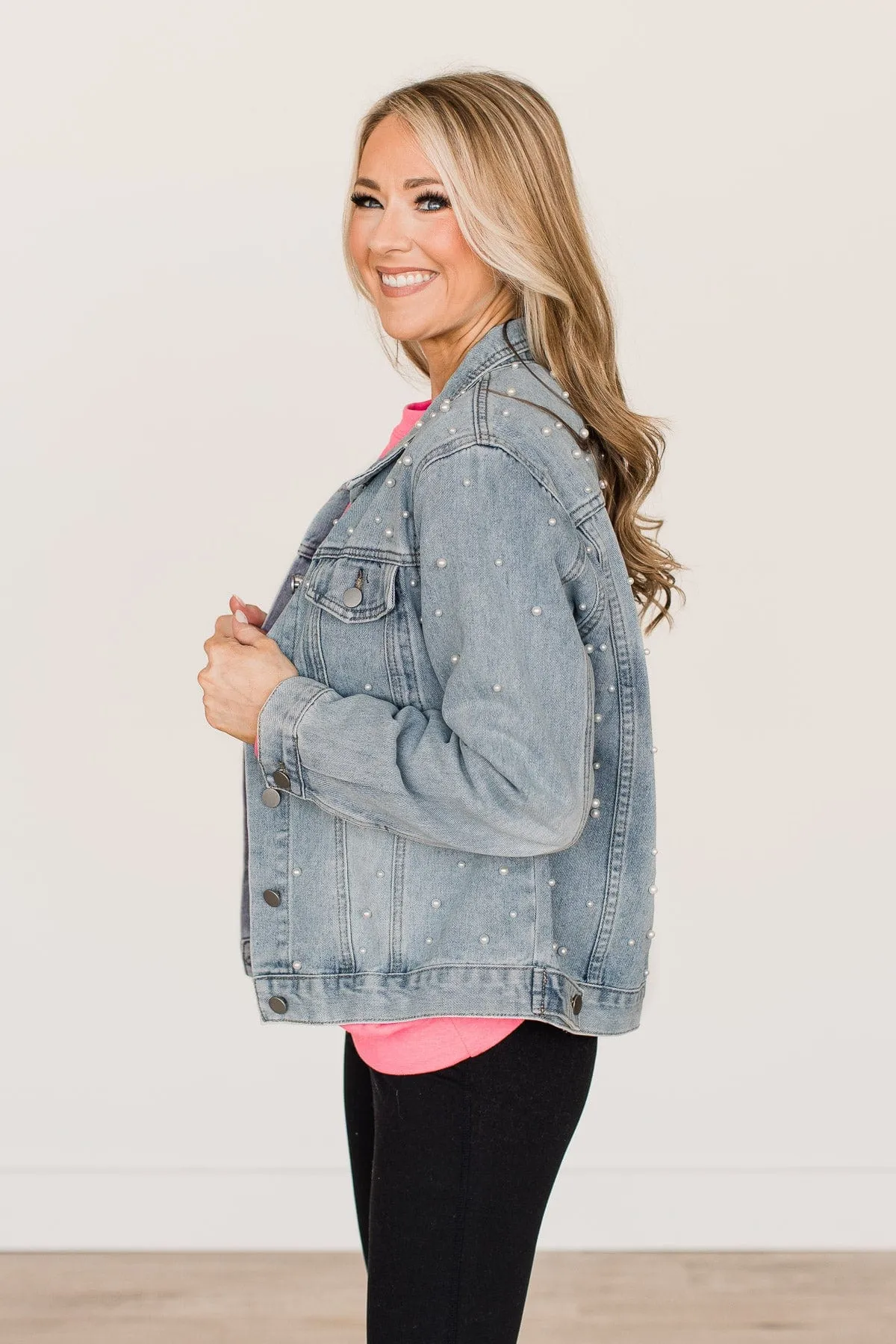 Risk Taker Embellished Jean Jacket- Denim