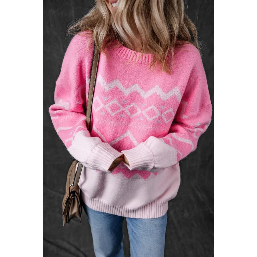 Round Neck Long Sleeve Sweater