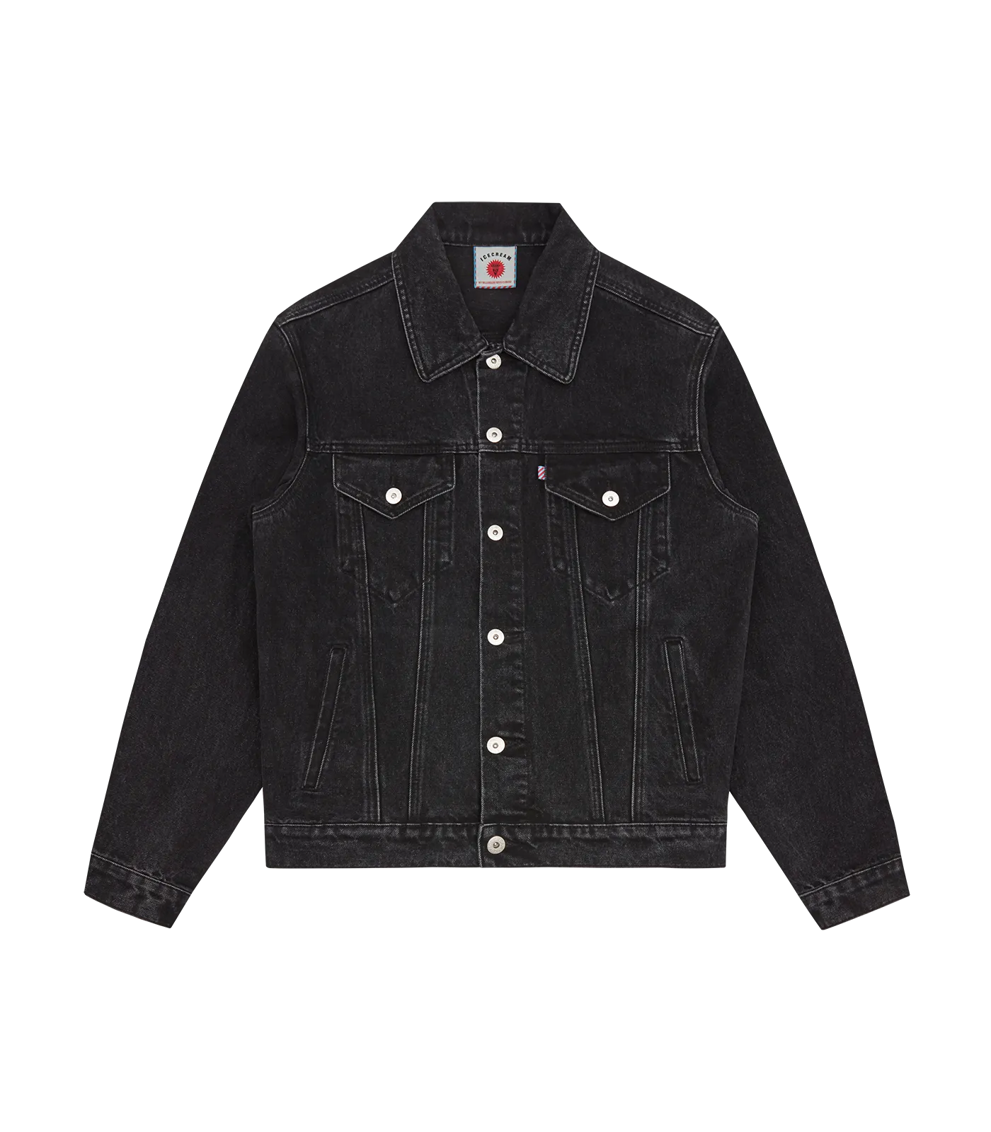 RUNNING DOG DENIM TRUCKER JACKET - BLACK