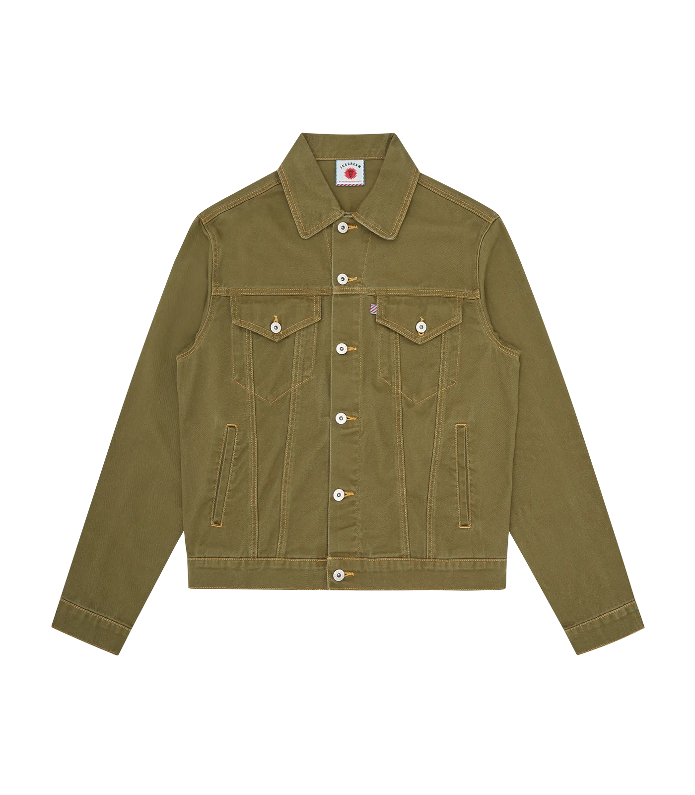 RUNNING DOG DENIM TRUCKER JACKET - GREEN