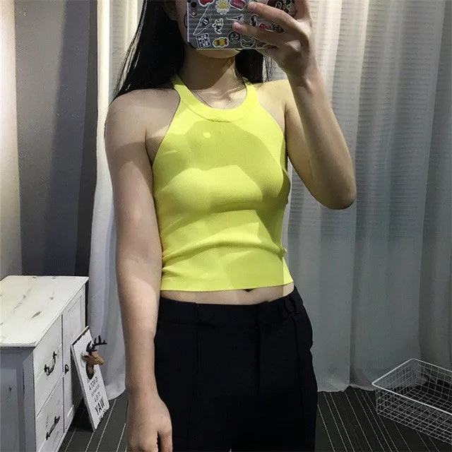 Sexy New Women Plus Size O-neck Sleeveless Tank Top Casual Fashion Knitting Off Shoulder with Back Zip Tank Tops 70642 SM6