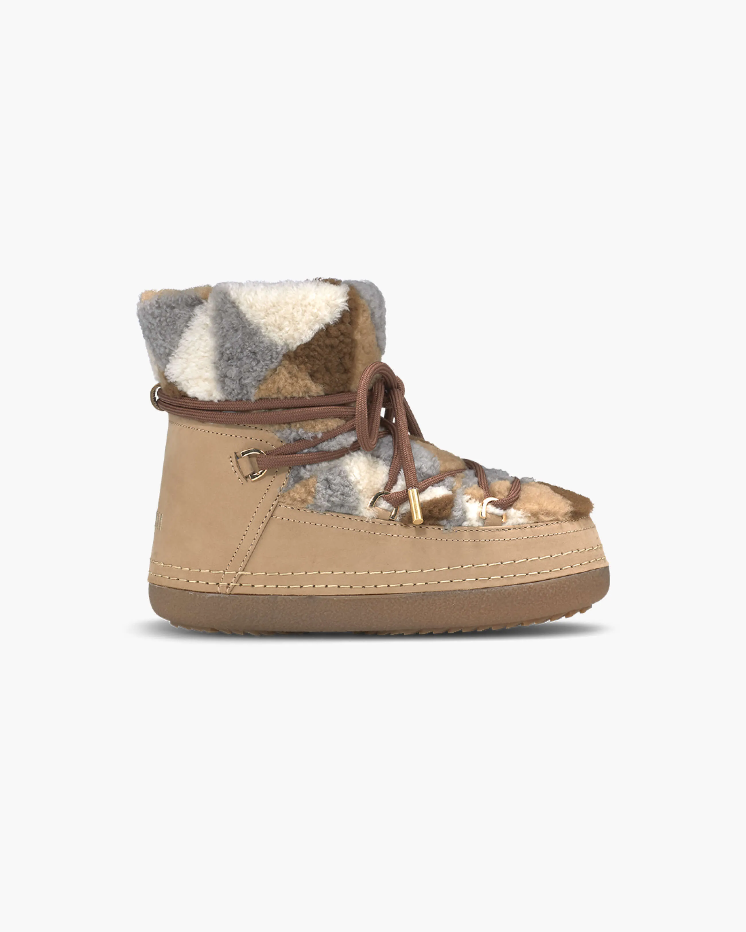  Shearling Patchwork Boot Triangle 