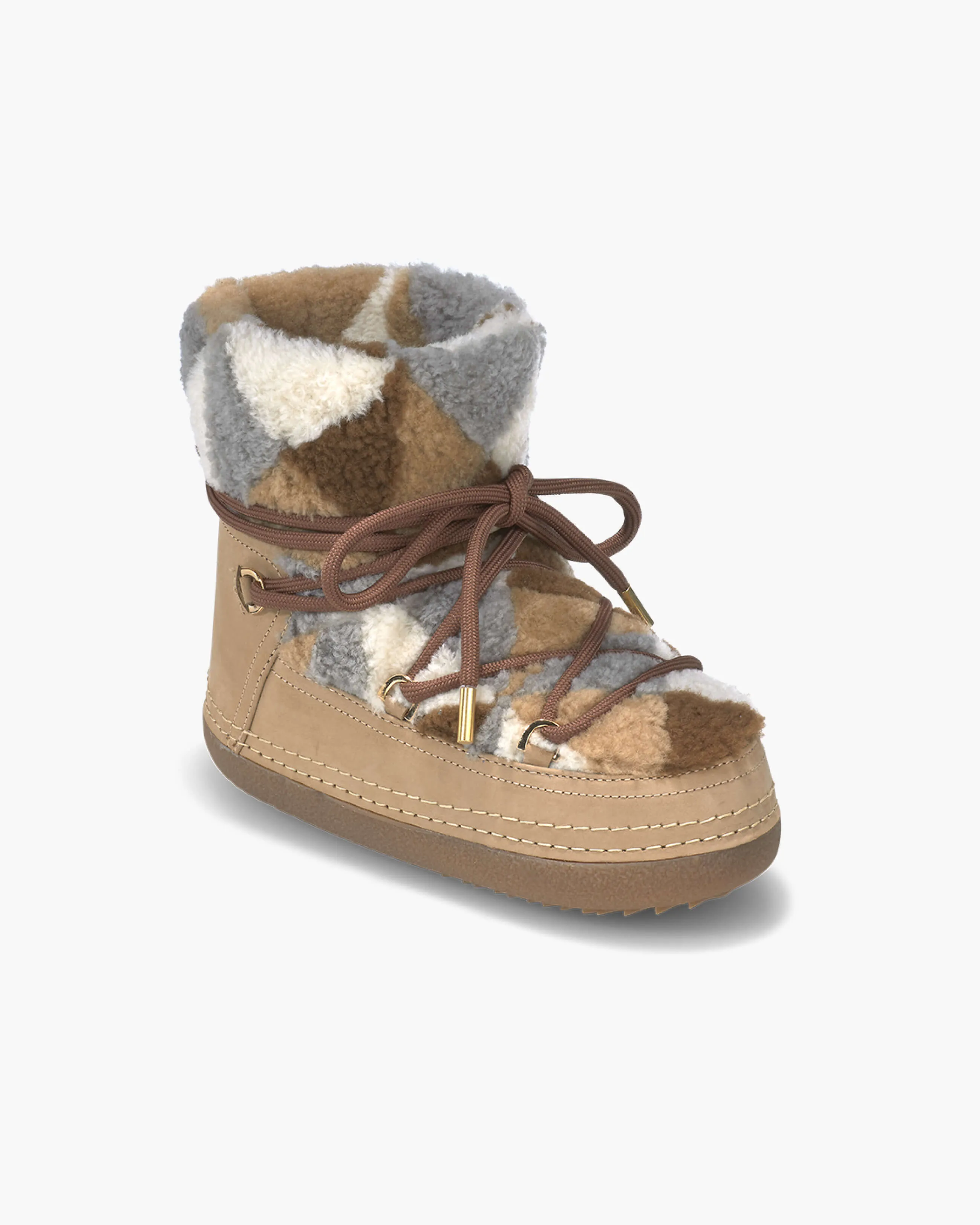  Shearling Patchwork Boot Triangle 