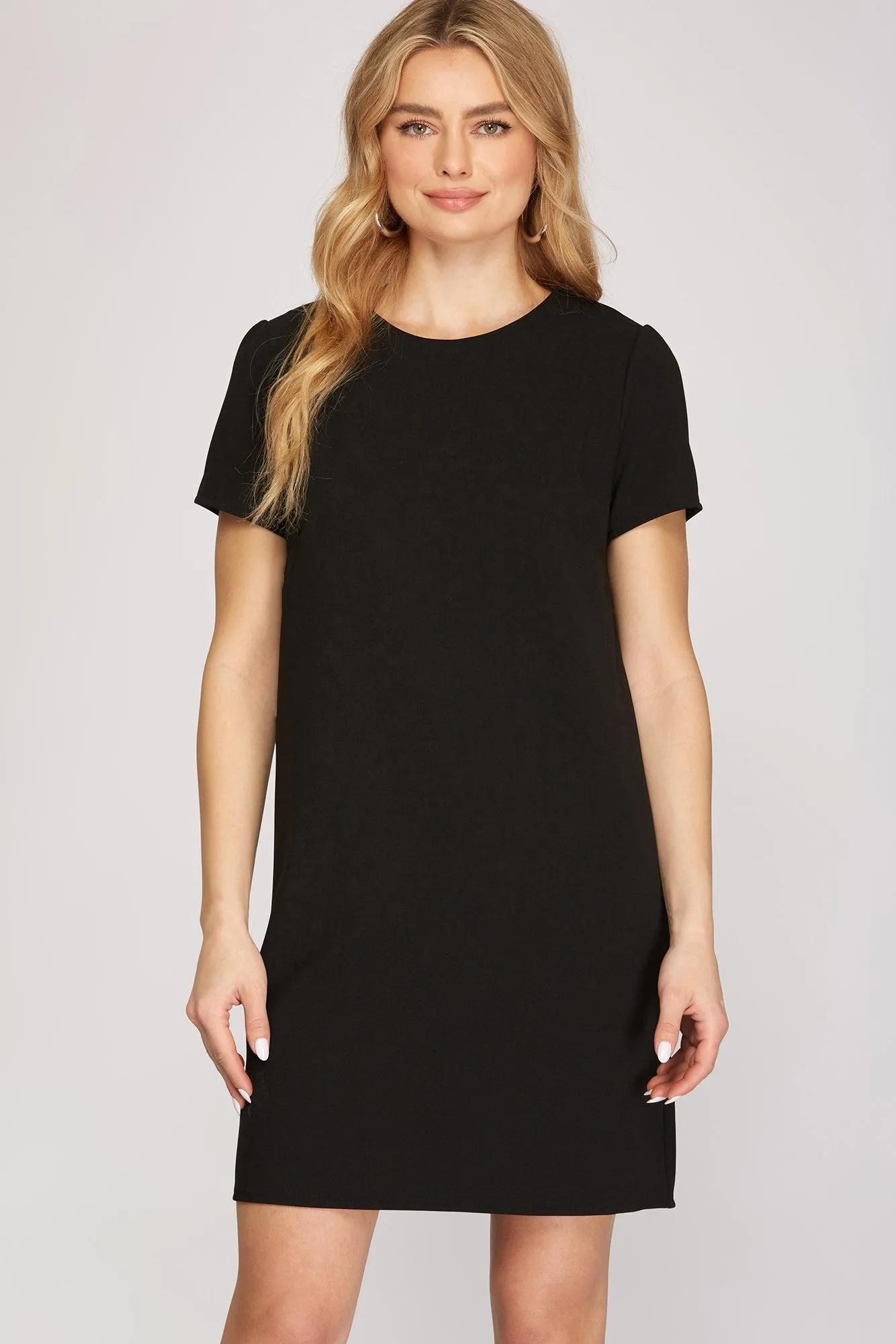 Short Sleeve Heavy Knit Shift Dress