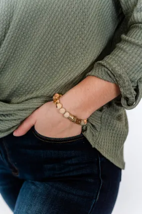 Single Beaded Bracelet- Neutral & Gold