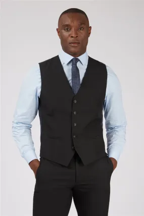 Slim Fit Black Waistcoat