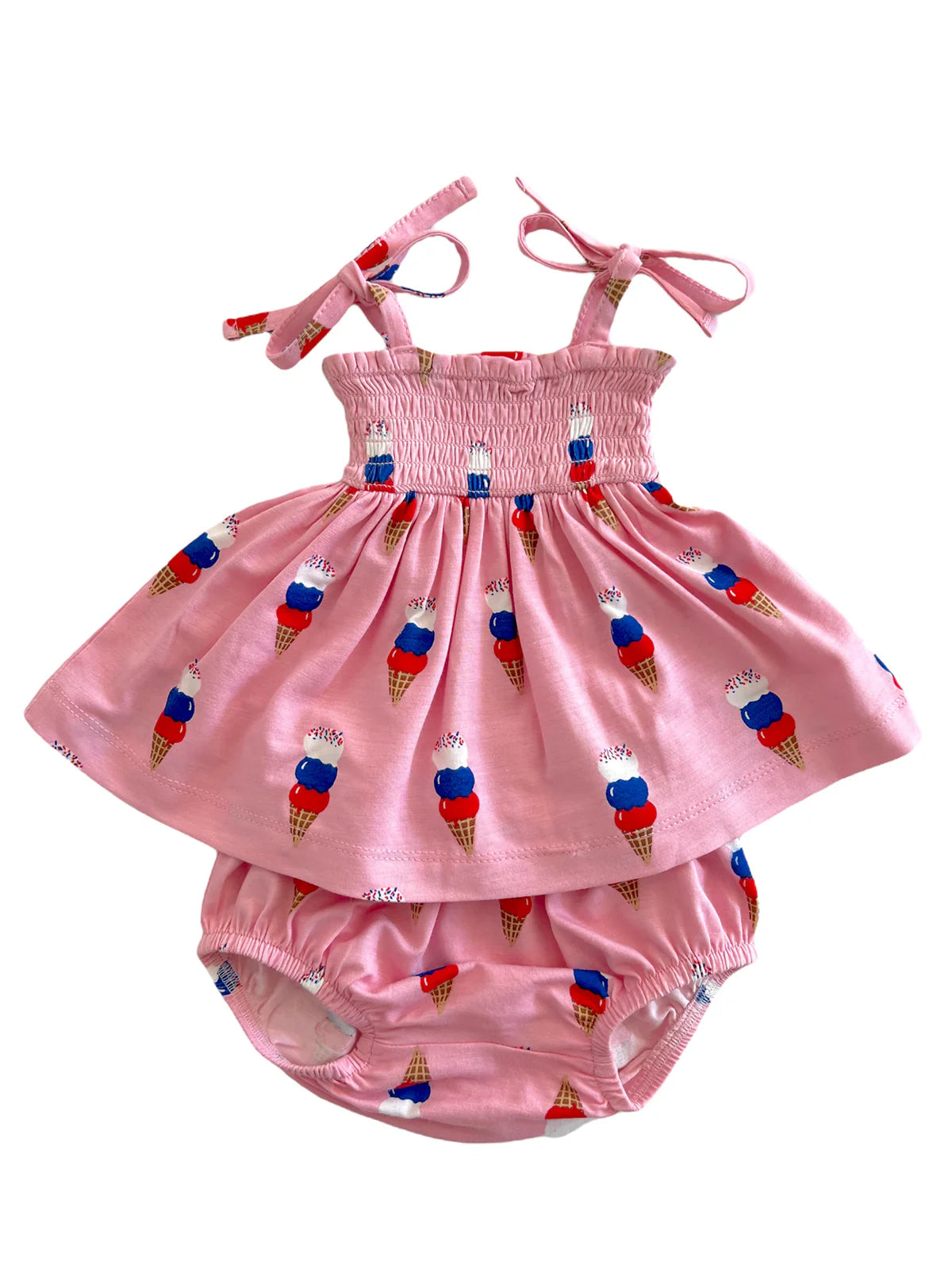 Smocked Set | Pink Ice Cream