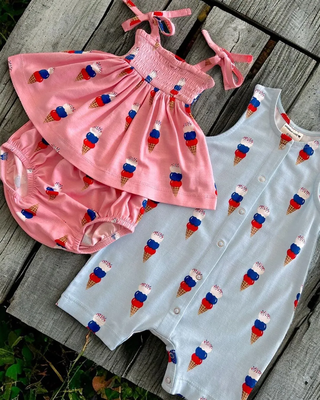 Smocked Set | Pink Ice Cream