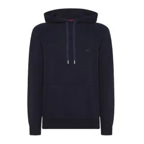 SOLID COLOR SWEATSHIRT IN WOOL BLEND Man Navy Blue