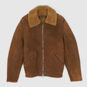 Stewart Shearling Vintage B-6 Bomber Leather Jacket