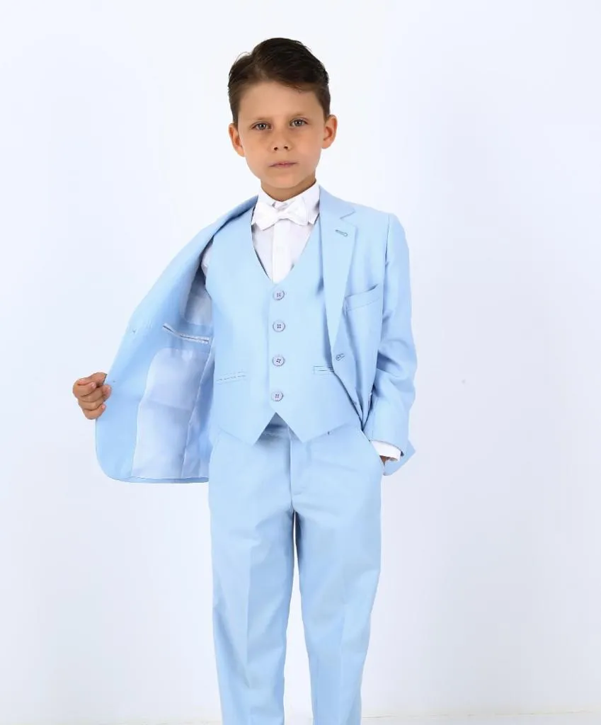 Suit for Boys: 5 Pieces Set Light Blue