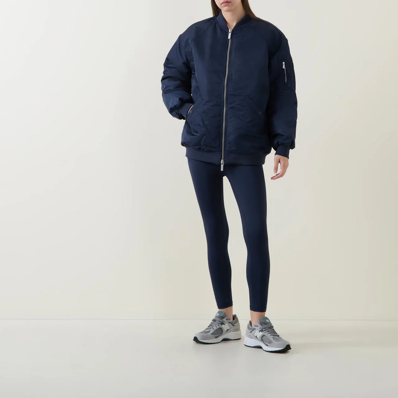 SWEATY BETTY Cityscape Bomber Jacket - Navy