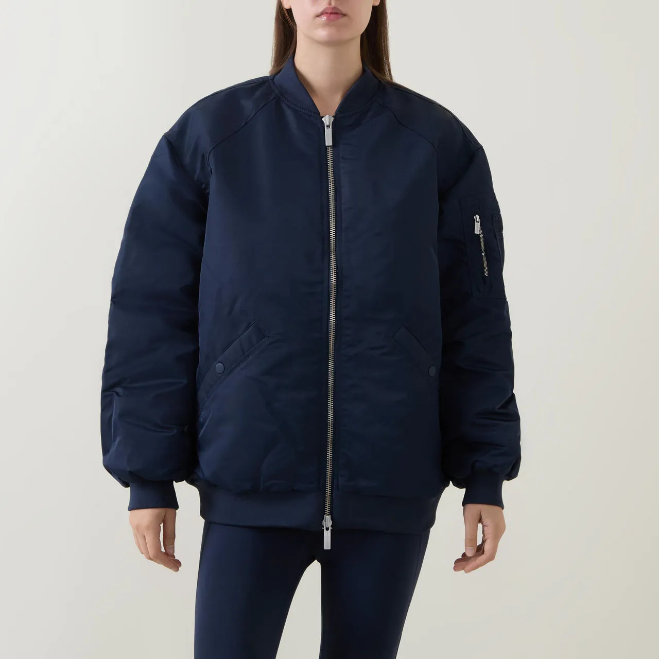 SWEATY BETTY Cityscape Bomber Jacket - Navy