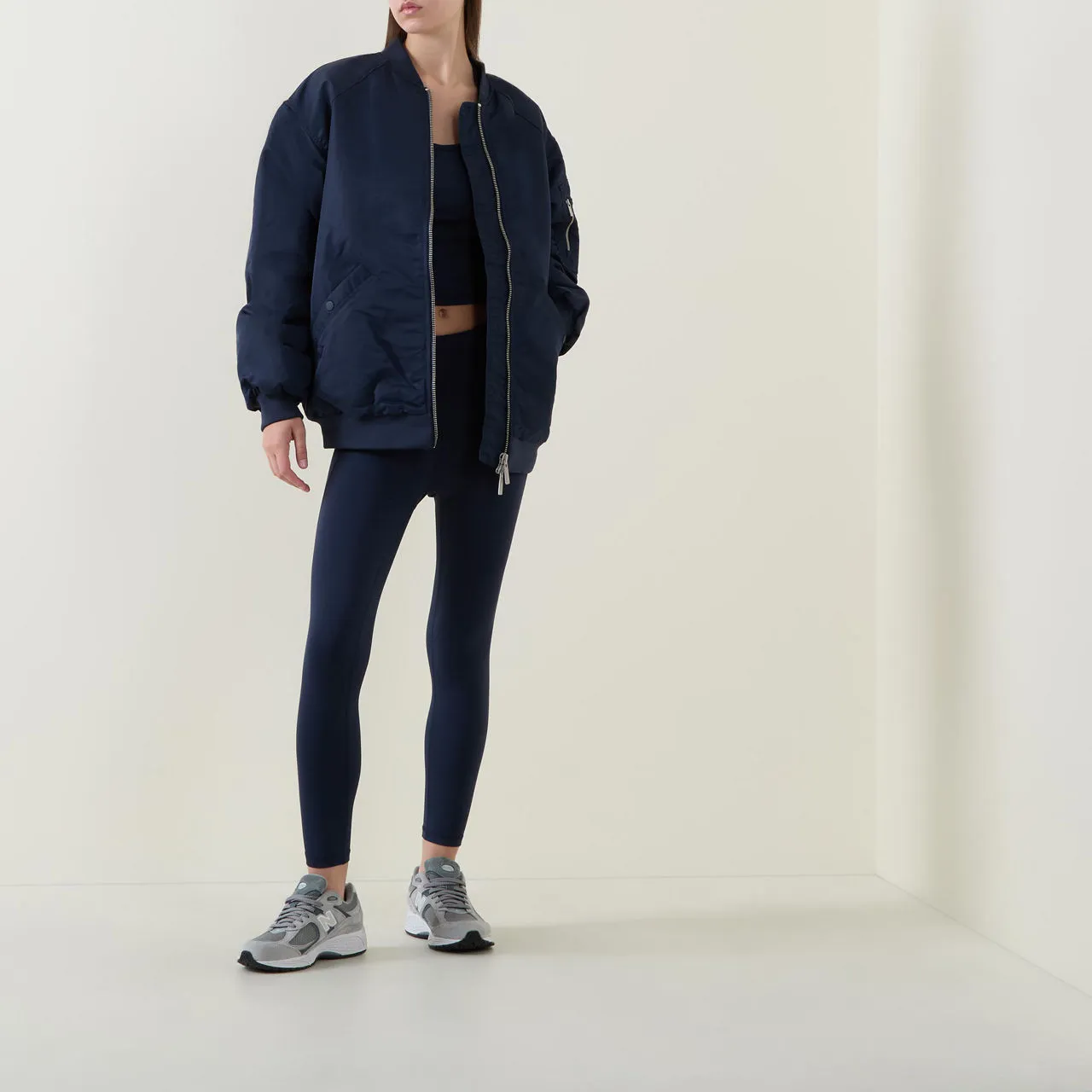 SWEATY BETTY Cityscape Bomber Jacket - Navy