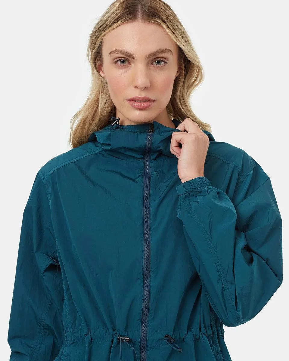 Tentree Recycled Nylon Long Jacket In Reflecting Pond