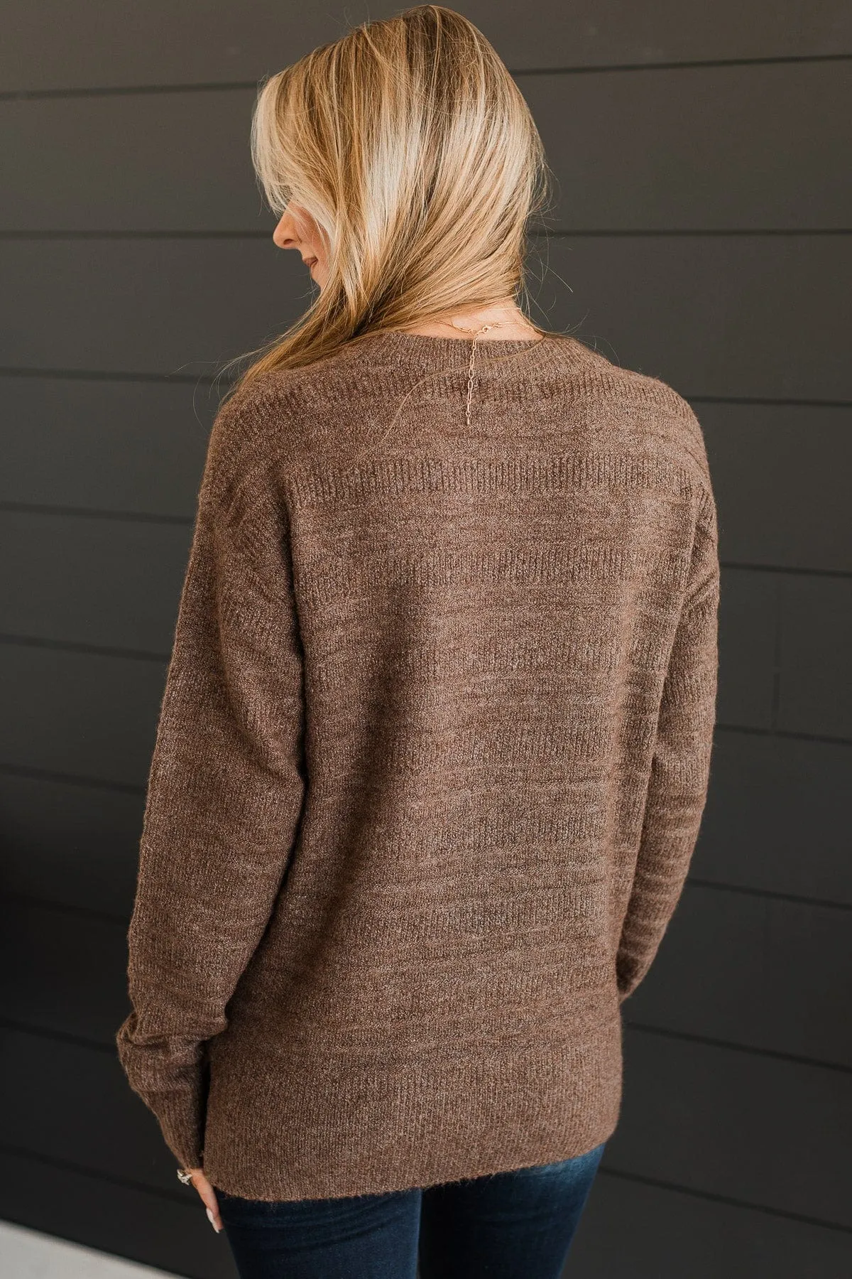 Test Of Time Knit Sweater- Dark Brown