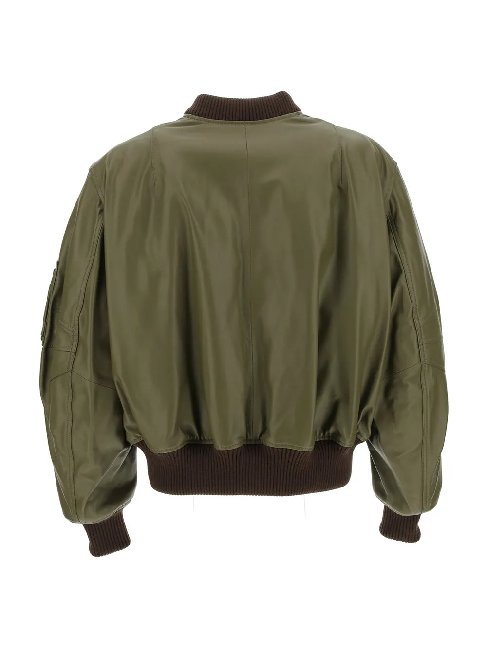 The Attico Zip-Up Round Neck Bomber Jacket