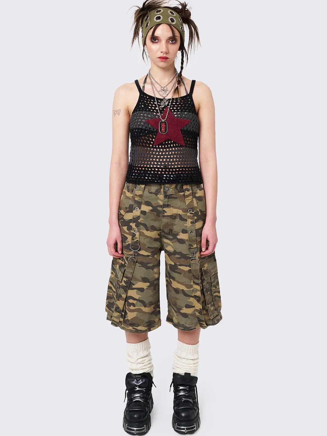 TREK WIDE LEG CARGO PANTS - CAMO