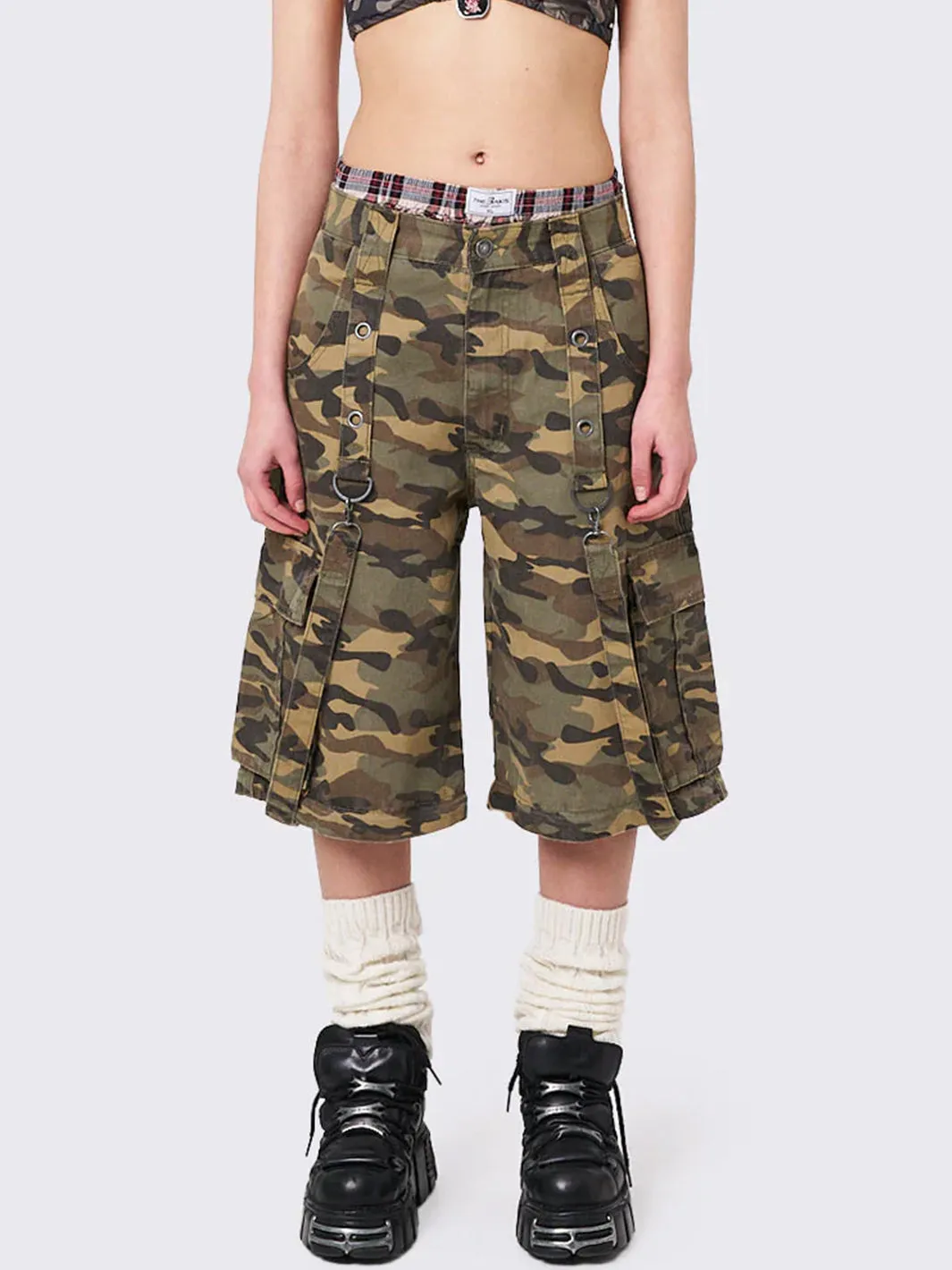 TREK WIDE LEG CARGO PANTS - CAMO