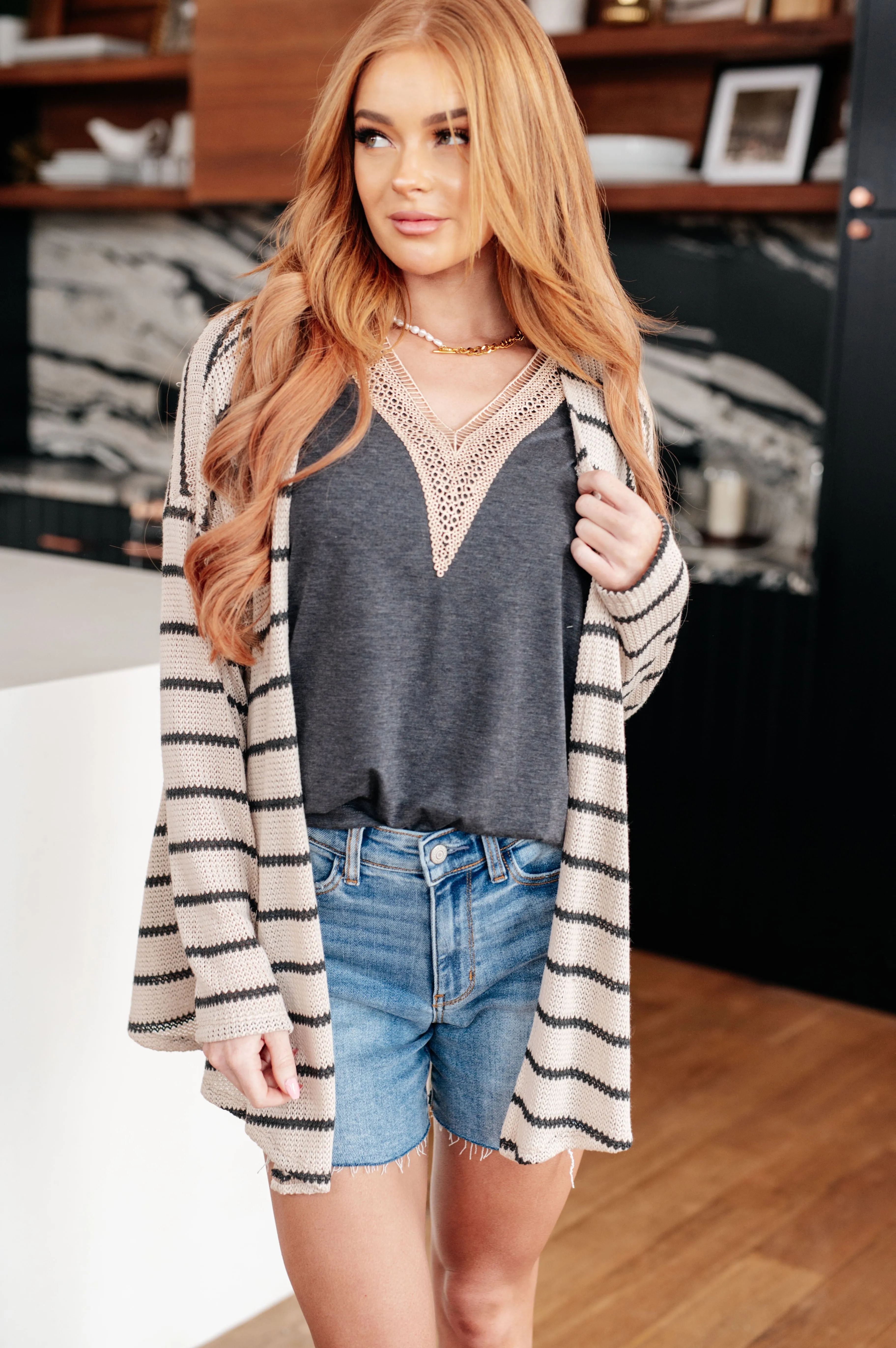 Trinity Striped Longline Cardigan