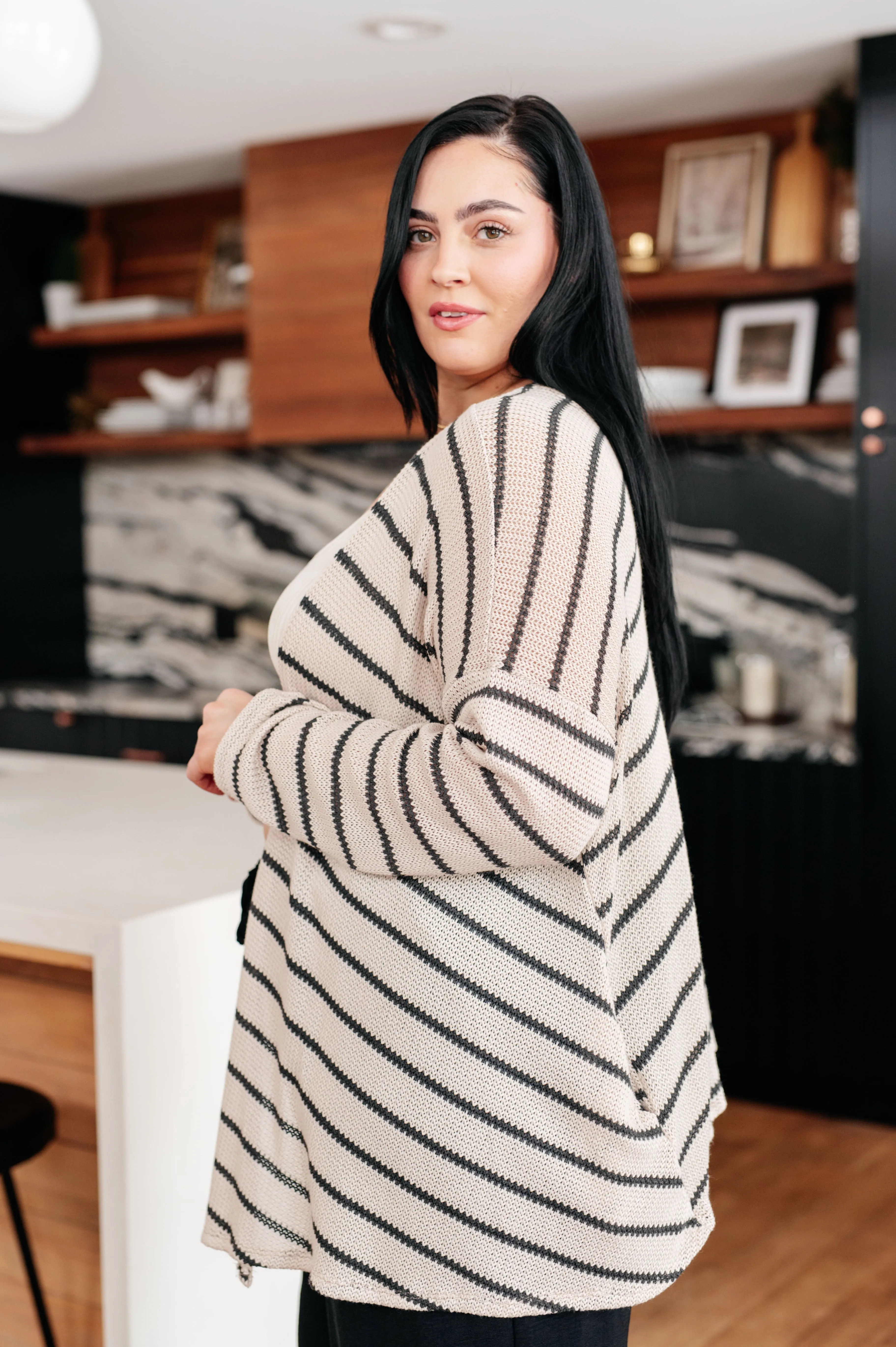 Trinity Striped Longline Cardigan