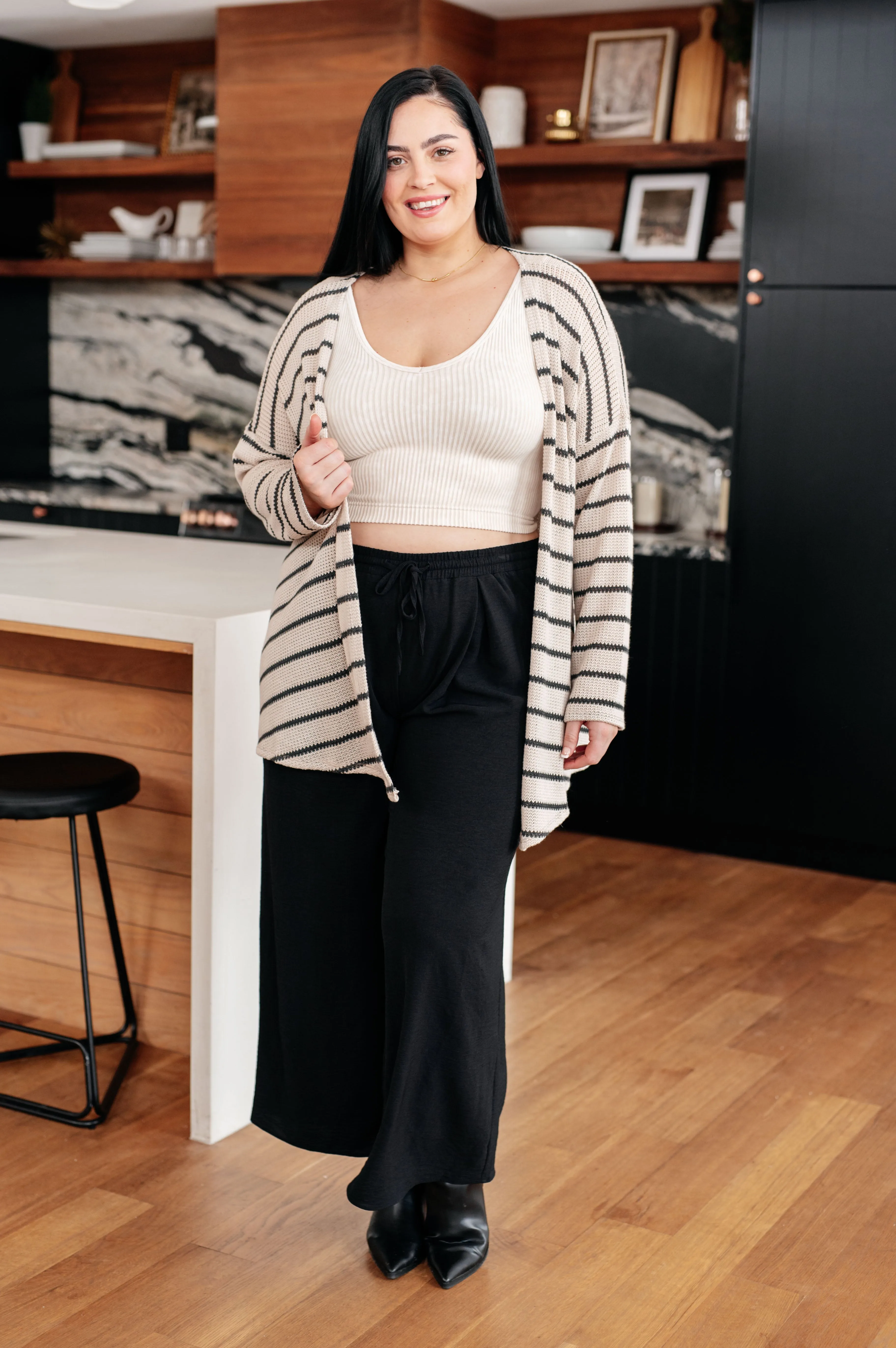 Trinity Striped Longline Cardigan