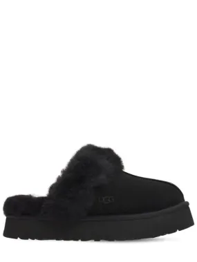 Ugg   25mm Disquette suede & shearling mules 