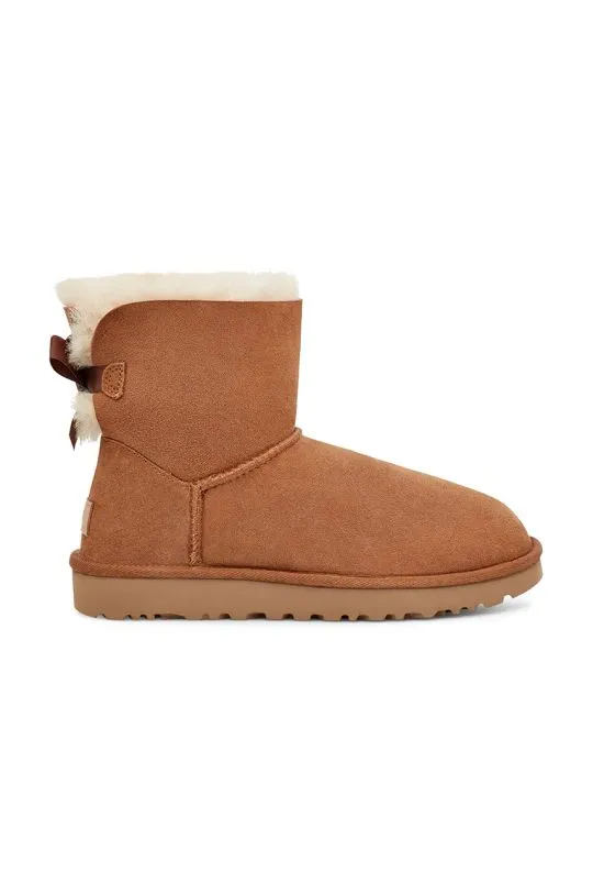 UGG suede snow boots Mini Bailey Bow II women's brown color 1016501.CHE