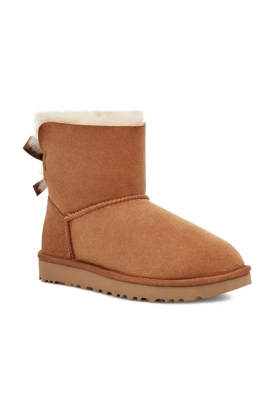 UGG suede snow boots Mini Bailey Bow II women's brown color 1016501.CHE