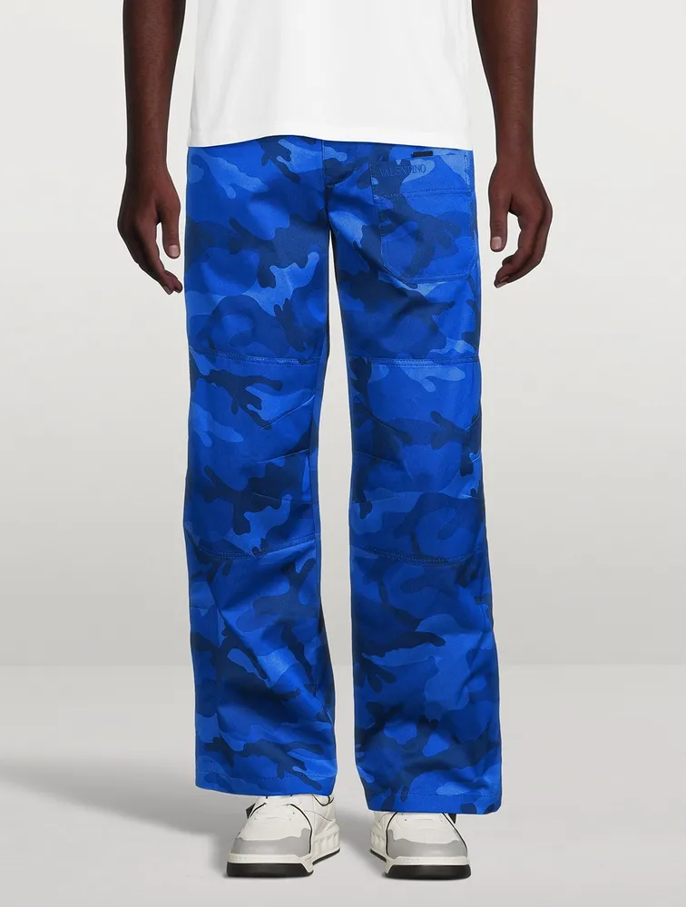 VALENTINO Cotton Cargo Pants Camo Print