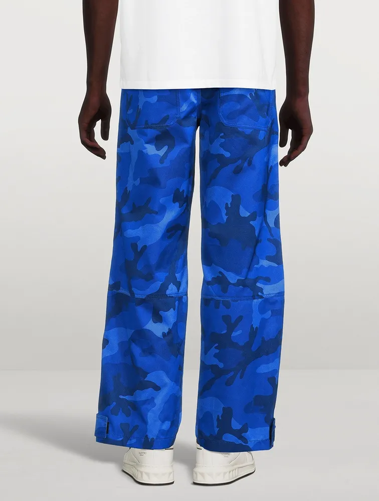 VALENTINO Cotton Cargo Pants Camo Print