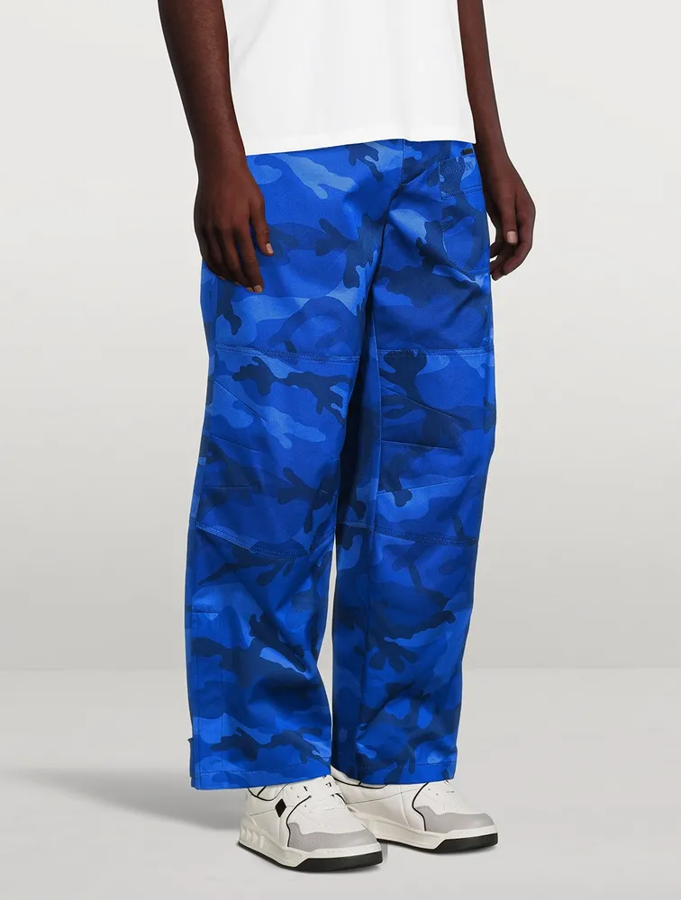 VALENTINO Cotton Cargo Pants Camo Print