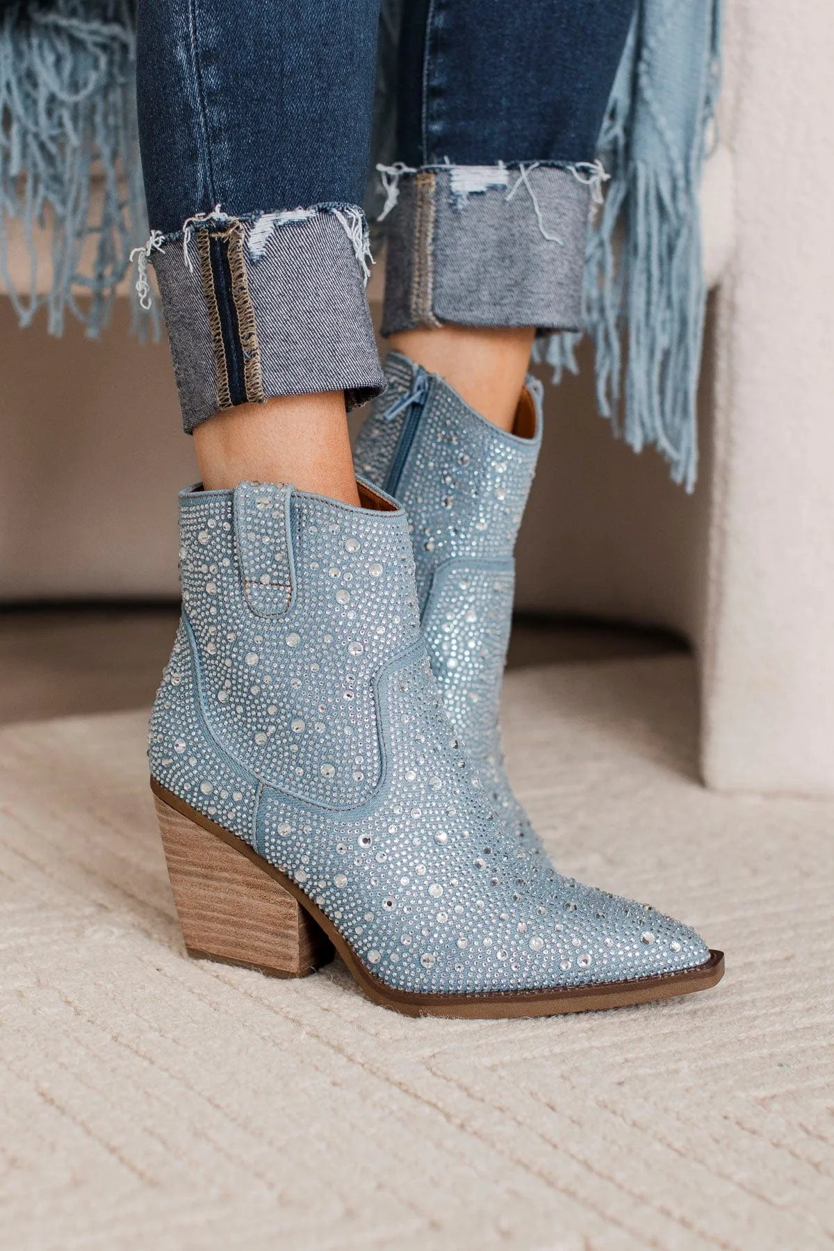 Very G Kady Denim Boots- Blue