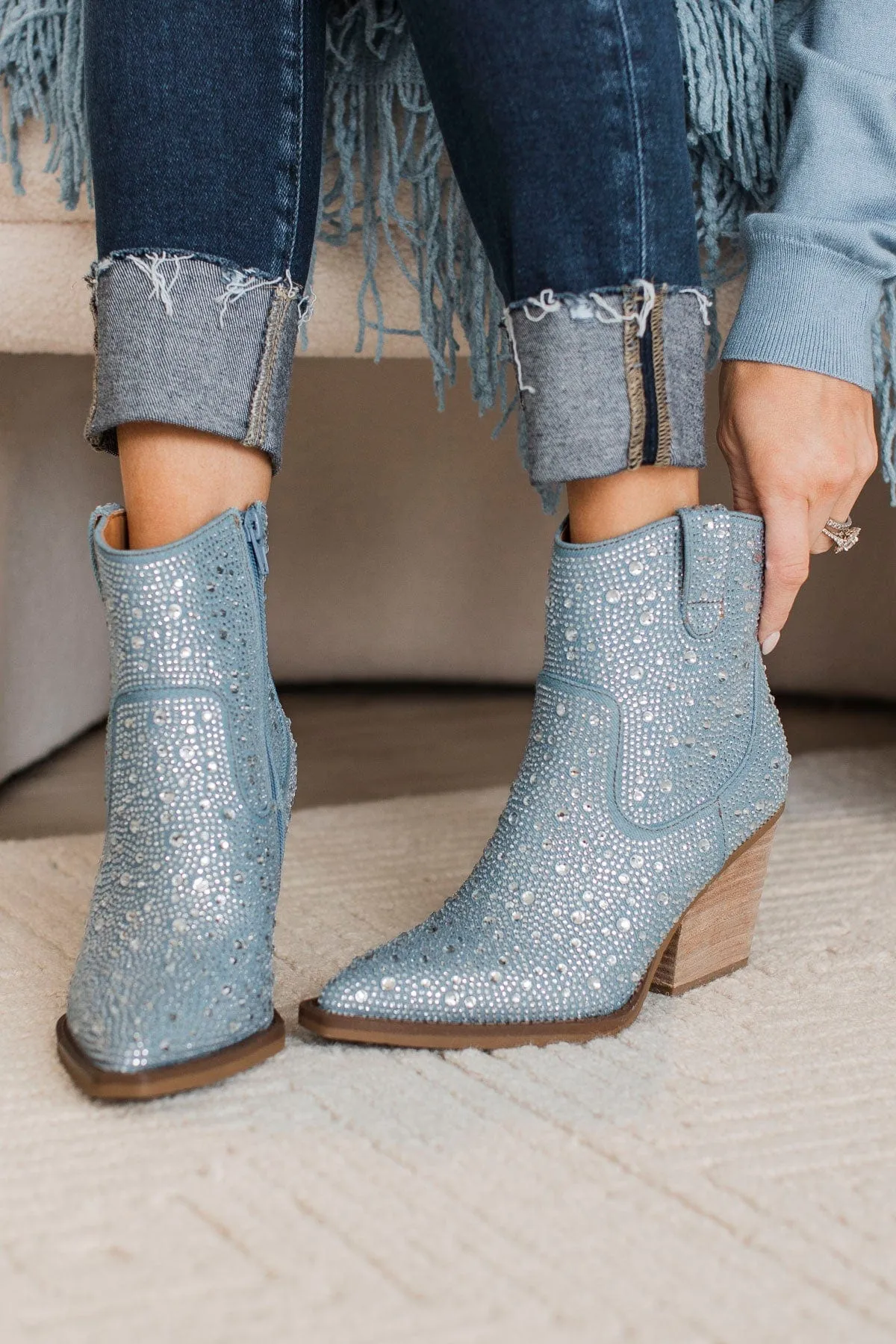 Very G Kady Denim Boots- Blue