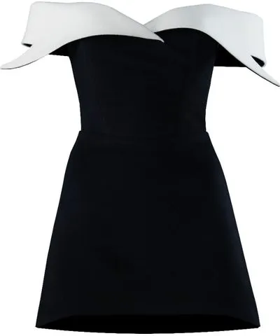 Vestiaire D'un Oiseau Libre Women's Black / White Tuxedo Cashmere Mini Dress