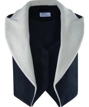 Vestiaire D'un Oiseau Libre Women's Black Tuxedo Cashmere Vest