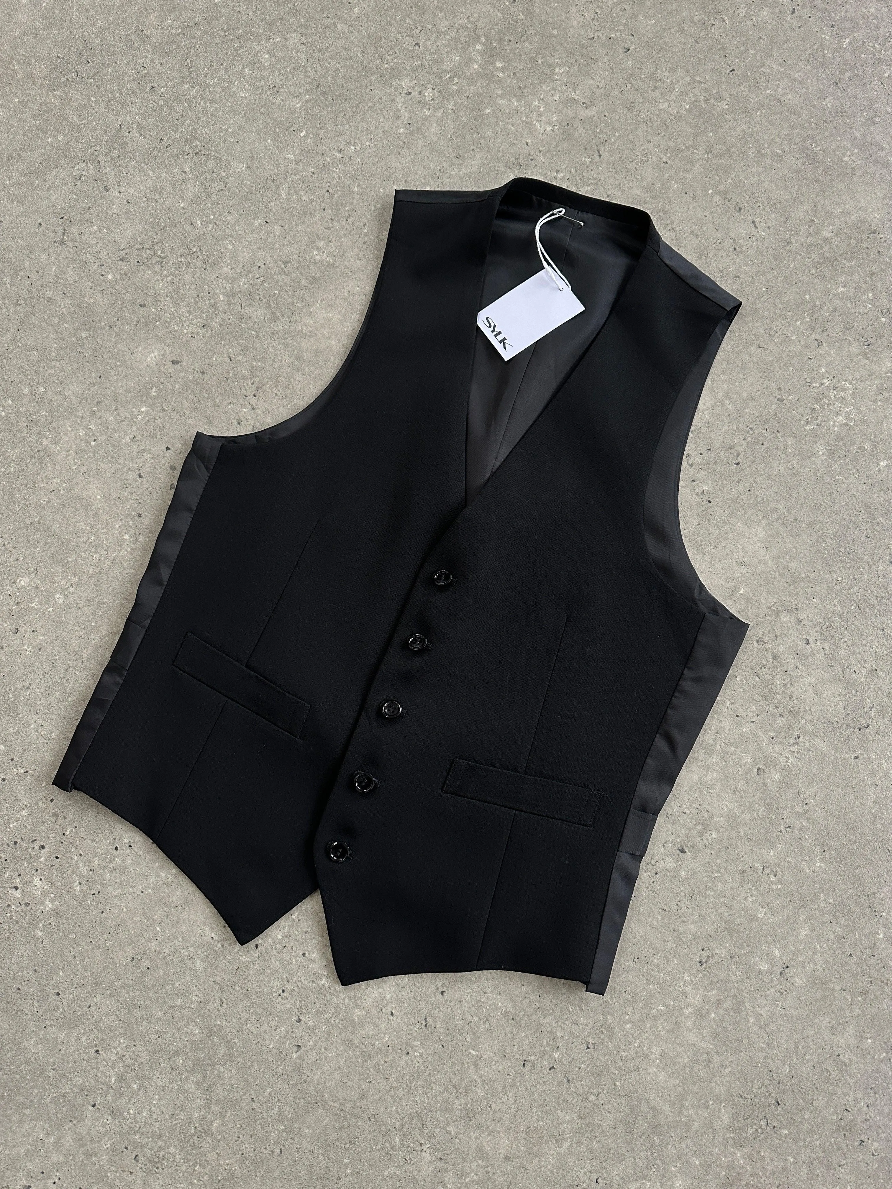 Vintage Pure Wool Tailored Waistcoat - S