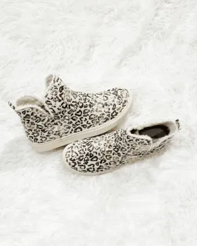 White Leopard Rica High Top Sneakers