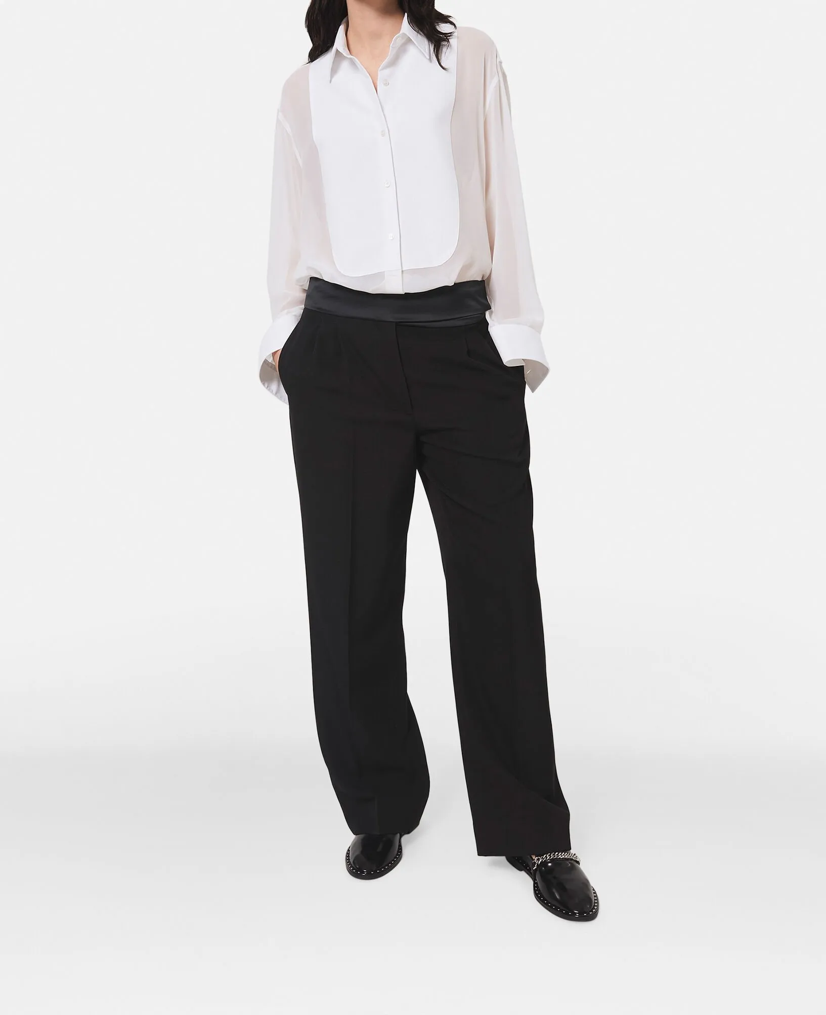 Wide Leg Tuxedo Trousers