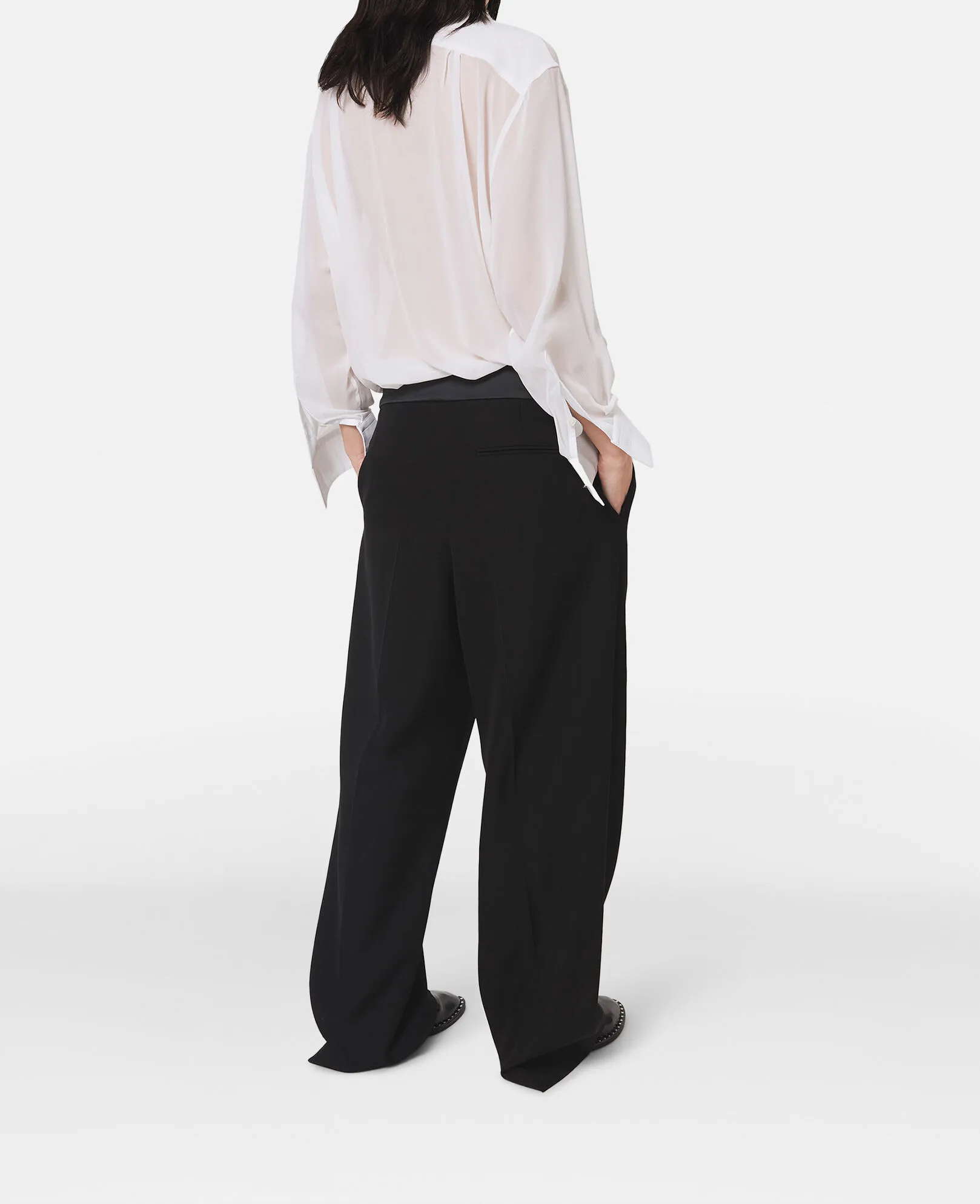 Wide Leg Tuxedo Trousers