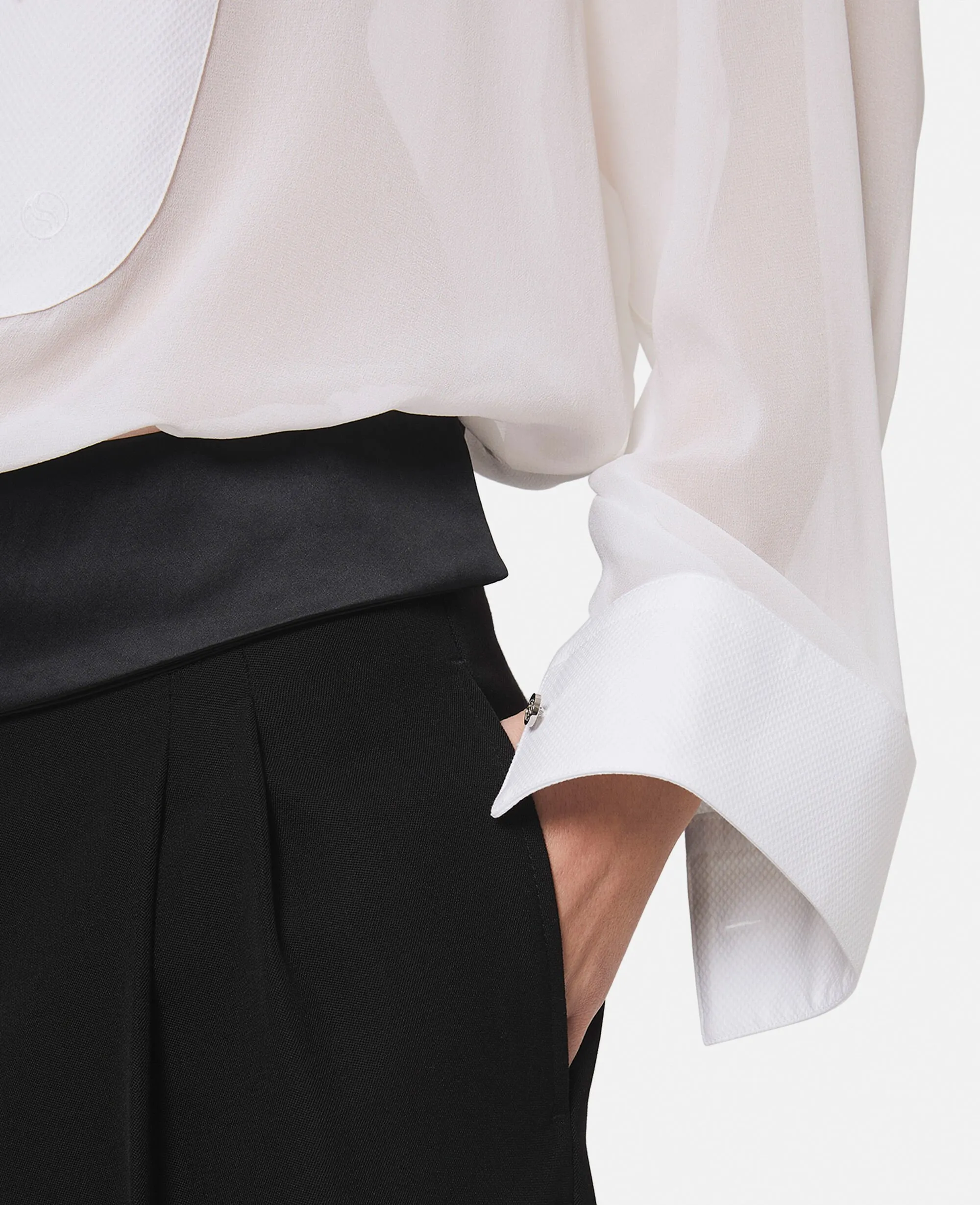 Wide Leg Tuxedo Trousers