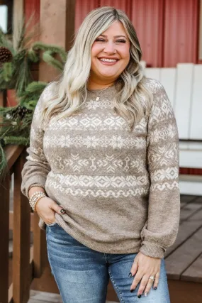 Winter Wonders Knit Sweater- Taupe